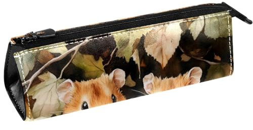 VAPOKF Sac à crayons avec motif bol de noix pour hamsters et crayons - Pochette compacte à fermeture éclair