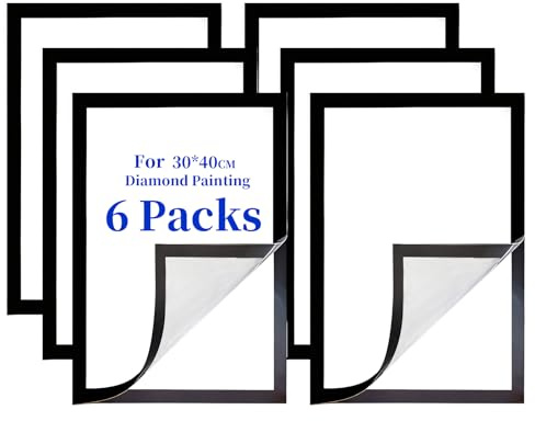 SHIQUAN 6 Pezzi Cornice Magnetica, Cornici Magnetiche per Pittura con Diamanti, 30 x 40 cm, Autoadesive Set Cornici Foto da Parete, Adatto per Decorazioni Domestiche, Esposizione di Foto, ecc.