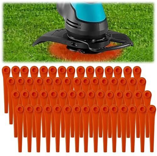60 Stück ​​Ersatzmesser​​, ​​Rasentrimmer Messer Ersatzmesser​​, Kompatibel mit Gardena AccuCut, Comfort Cut Li18/23R, LI18/23RO, EasyCut Li 18/23R, Kunststoffmesser für Gardena Rasentrimmer