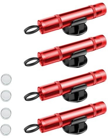 BigKing 2 x Car Emergency Hammer, Car Windscreen Breaker with Seat Belt, Quick Cutter Emergency Window Breaker & Escape Safety Hammer, Car Escape Emergency Tool Suitable for All Vehicles (4*Red)