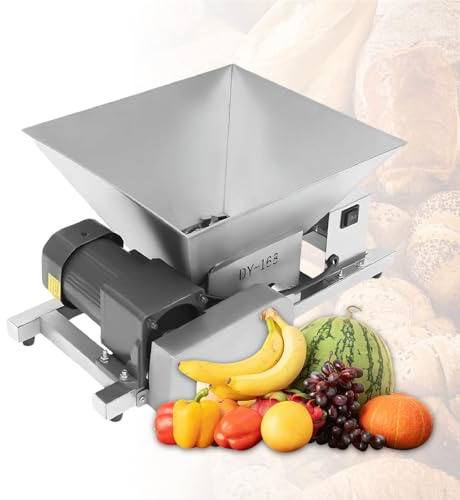 KUSOLE Molinillo eléctrico de Frutas, Molinillo Comercial de Alta Potencia, tolva de 4 litros, Base Antideslizante, Capacidad de 20 kg/Hora, Molinillo de Frutas y Verduras de Acero Inoxidable