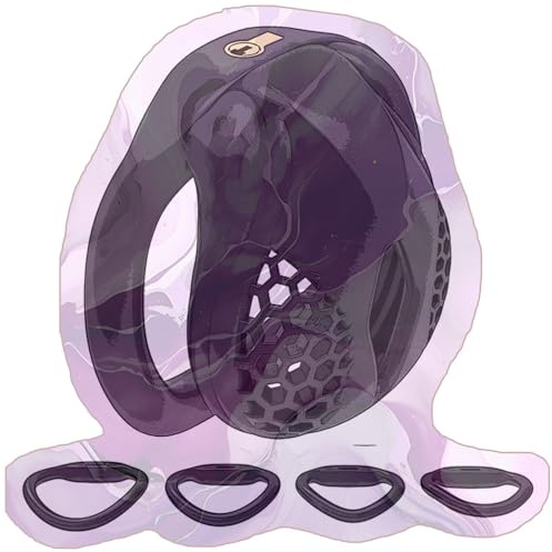 Schutzkäfig in Wabenform für Herren, leichte Unterwäsche-Accessoires für Männer mit 4 gebogenen Ringen -DEHA13 (B:Schwarz, Nub)