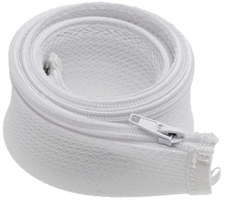 1M 30mm Zipper Cable Sleeve Cover Flexible Nylon Wire Cord Hider Management Organizer For Home Office Computer TV Desk For USB Cable Power Cord(White)