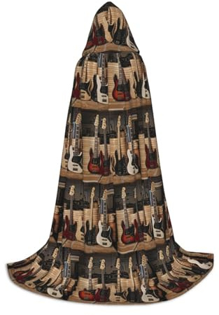 bncab Chitarra Basso Strumenti Musicali Gothic Fantasy Costume Con Cappuccio Mantello Per Adolescenti Medievale Rinascimento Fiera Cosplay Stage Outfit