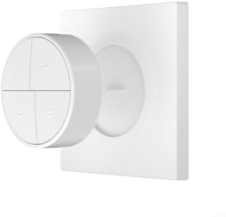Alanmoship 1 Pack Wireless Smart Scene Button for Zigbee, 4-in-1 Remote with Single/Double/Triple/Long Press, Magnetic Wall Switch or Portable Dimmer, Compatible with for EWELINK