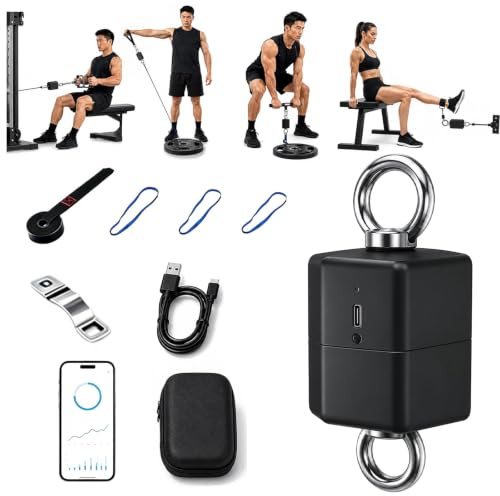 Dinamometro isometrico 500kg per test forza muscolare, misuratore forza APP | APP, tipo C, dati di forza esplosiva/RFD/impulso, dispositivo digitale valutazione forza, allenamento fitness