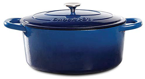 Cocotte artisanale en fonte émaillée Cocotte ovale 7-quart bleu saphir