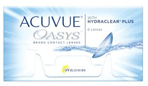 ACUVUE OASYS 2-Wochen-Kontaktlinsen für Tag und Nacht mit -6,5 dpt und BC 8.4 – UV Schutz, Austrocknungsschutz & extrem komfortables Tragegefühl – 6 Linsen
