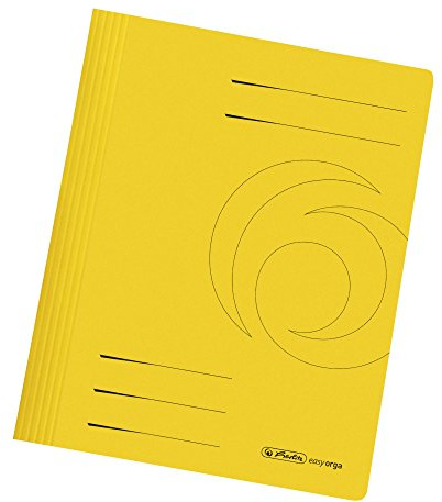Herlitz Schnellhefter A4 Karton, gefaltet, gelb intensiv, 25 Stück