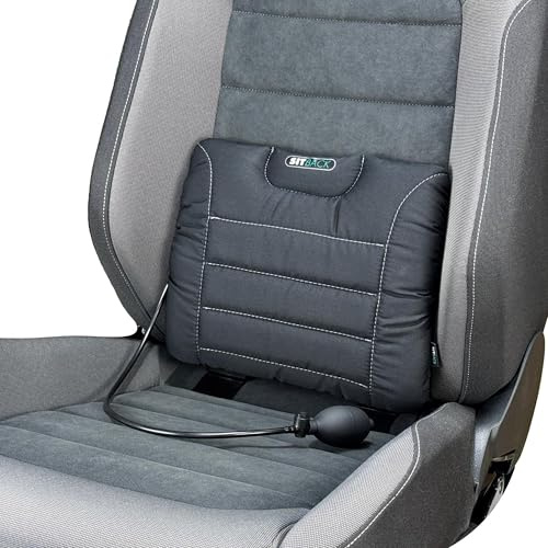 Sitback Air Universales Rückenstützkissen, aufblasbar, für Autositze, Bürostühle, Sofa, (Stoff schwarz)