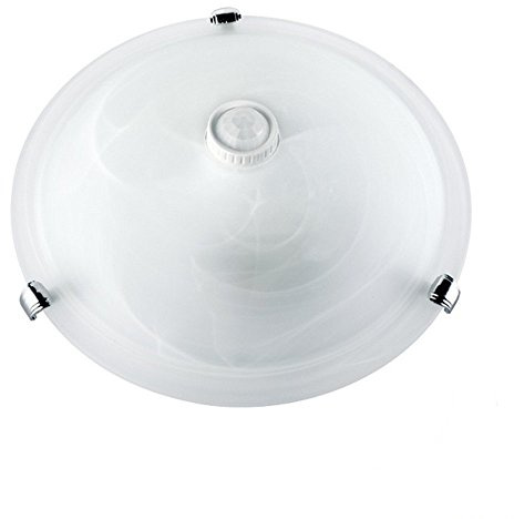 Maclean MCE22 Deckenleuchte mit Bewegungsmelder und Dämmerungssensor, 360° Sensor, PIR-Sensor, Deckenlampe, Plafond, 30cm Durchmesser, Infrarot Led weiß 2xE27 Max. 40W
