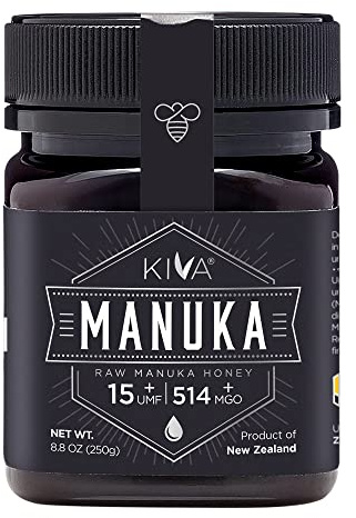 Kiva Miel de Manuka pura (Nueva Zelanda) UMF 15+ certificado, 250 gramos.