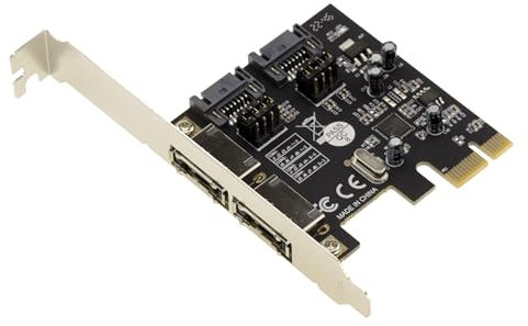 KALEA-INFORMATIQUE Scheda controller PCI Express PCIe 2 porte SATA 3 con prese SATA interne ed eSATA esterne. Chipset ASM1061