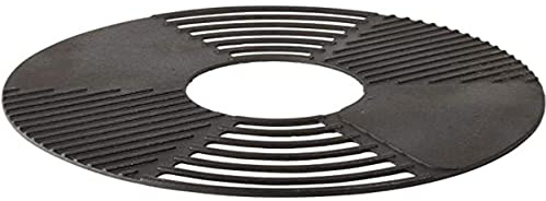 Esschert Design Grillrost/Grillplatte für Feuerschale, aus Gusseisen, Ø 60 x 1,3 cm, mit Rauchrillen und Grill-Fläche