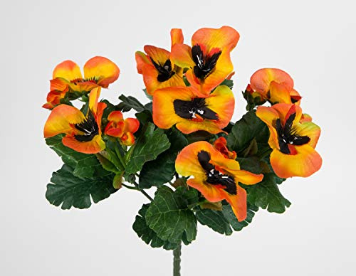 Seidenblumen Roß Stiefmütterchen 26cm orange PM Kunstpflanzen Kunstblumen künstliche Pflanzen Blumen Veilchen