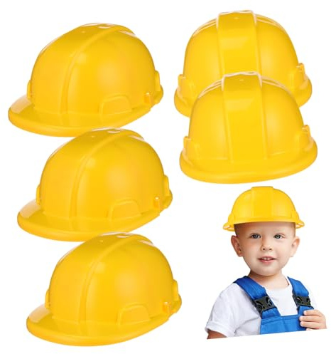 TOYANDONA 5pcs Engineering Safety Helmet Toys Like Party Hats Birthday Kids Construction Toy Toddlers Funny Hats Kids Construction Hat Construction Baby Preschool Yellow Plastic
