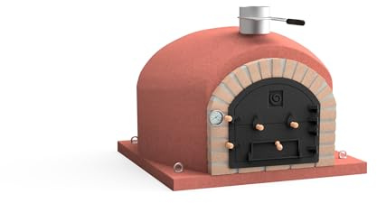 MOVELAR - Holzofen für den Außenbereich, Modell VESUVIUS (Burdeos - 100 x 100 x 77 cm) – isoliert mit Kork & 3 Keramikmatten, ideal für knusprige Pizza