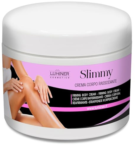 Luminer Anti‑Cellulite Creme 200 ml – Straffende Körpercreme mit Koffein, Vitamin E & Aloe Vera – Feuchtigkeitsspendende Cellulite Creme für Beine, Po & Bauch – Made in Italy