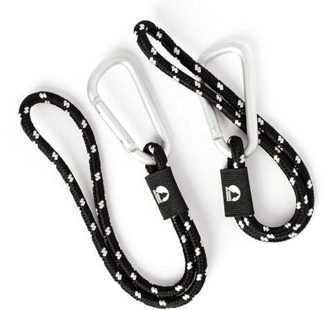 Tanndesign 2 x Universal Kinderwagenhaken mit Karabiner – Kinderwagen-Taschenhalter „Pit“ aus recyceltem PET - Taschenhaken für Rucksack, Wickeltasche & Einkaufstasche – 8 mm stark, 60 cm lang