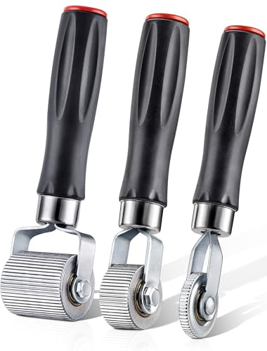 LUMITECO Lot de 3 rouleaux de couture insonorisants pour voiture - Tapis de réduction de la chaleur - Outil d'isolation acoustique pour voiture, application d'insonorisation - Rouleau de roue en métal