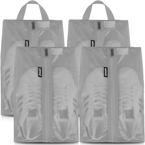 Prezon Bolsa para zapatos de viaje, impermeable con malla TPU, resistente cremallera YKK, bolsa de zapatos repelente al polvo, organizador de zapatos, bolsa con cremallera para viajes o almacenamiento