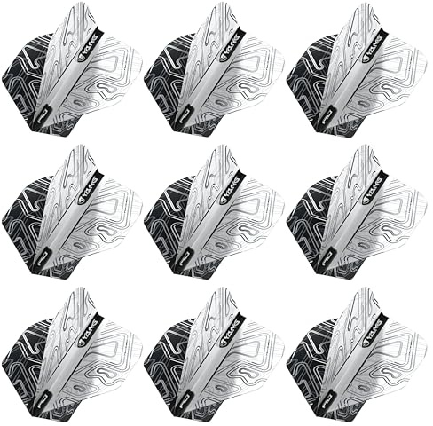 RED DRAGON Yin Yang Beidseitig Weiß und Blau Standard Dartflug 3 Set pro Packung (insgesamt 9 Dart-Flights)