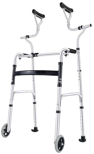 Stehende, Rollende Gehhilfen Für Senioren, Gehhilfen, Zusammenklappbare, Rollende, Aufrechte Gehhilfen, Medizinischer Rollator Mit 2 Rädern, Faltbarer Tragbarer Rollator/gehhilfe Für Große Men(Size:A)