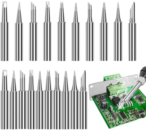 20 Stück 900M-T Kupfer Lötkolbenspitze, Bleifreies Lötspitze Kupfer Lötspitzen Kit, Lötsockel Ersatzlötspitze für Lötstation, Schweißen, Löten
