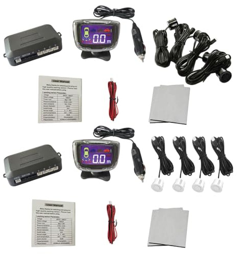 KACEPAR Kit de sensor de radar inversa del coche inalámbrico, DC 12V inalámbrico reverso sensible detección de radar Distancia: 0.3 ~ 2.0m/11.8-78.7
