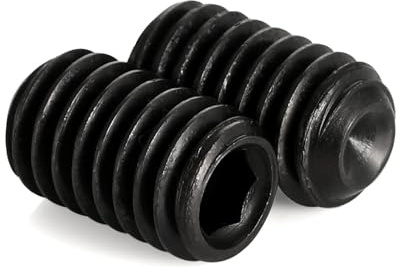 25 PCS 1/4-20 x 1/4 Set Screws, Internal Hex Head Allen Drive Cup Point Screws with Hex Key Wrench, Black 10.9 Alloy Steel