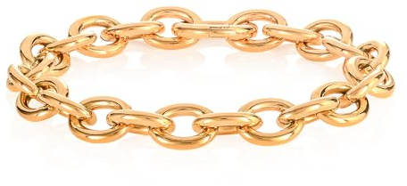namana - Pulsera grande para mujer y niña, pulsera de acero inoxidable chapado en oro, pulsera de cadena de oro para mujer con eslabones ovalados gruesos con bolsa para joyas