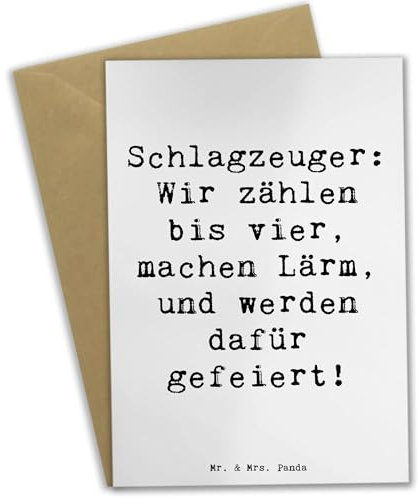 Mr. & Mrs. Panda babykarte Spruch Schlagzeuger Stolz - Geschenk, weihnachtskarten, Musik, Beats, Humor, hochzeitskarten, Musiker, einladungskarten, Grußkarte, vatertagskarte, Lernen, Instrument, Band