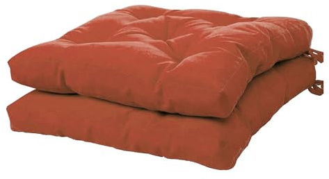 Viste tu hogar Pack 2 Cojines para Silla, 45x45x5 CM, Efecto Tridimensional, Relleno de 100% Poliéster, Ideal para Comedor, Terraza, Sala y Restaurante, Color Teja, Fabricado en España