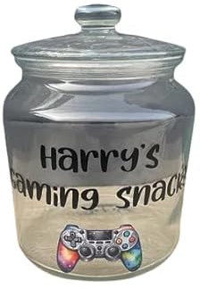 Gaming Treat Jar, Gaming Snack Jar, Glass Jar, Personalised Sweet jar, Gifts for Gamers
