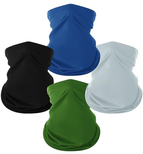 Xpieoyrm 4 Stück Multifunktionstuch Schlauchschal, Elastiche Sonnenschutz Loop Schal, Winddicht Schlauchschal, Schnelltrocknend Atmungsaktiv für Motorrad, Wandern, Radfahren und Laufen