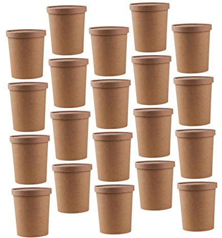 Didiseaon 25sets Soup Bucket Porridge Cup Coated Cup Storage Containers Lids Ramen Bowl Soup Containers Fridge Lids