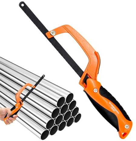 Sierra manual compacta, Sierra portátil para metales, Sierra para metales de 11 pulgadas Sierra para metales de aluminio, Herramientas manuales de sierra para metales ajustables de alta tensión para r