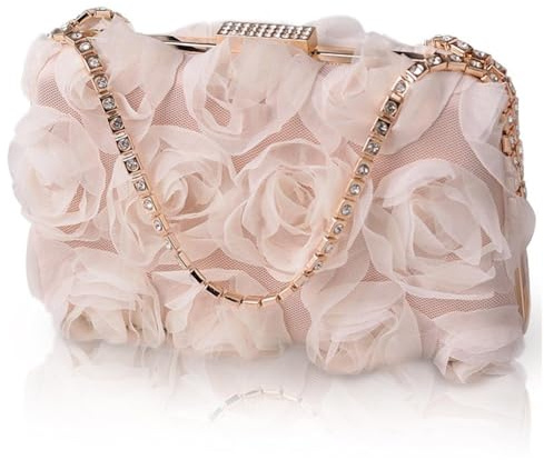 Glixoft Brauttasche, Blumenhandtasche, Abendtasche, Dame, Cheongsam-Tasche, Handgefertigte Kleidertasche, Braut- Und Hochzeitsaccessoire Für Formelle Party, Abschlussball