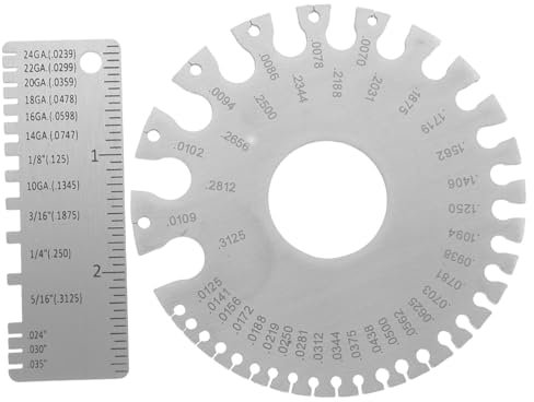 Thickness Gauge Tool Dual Sided 2pcs Stainless Steel