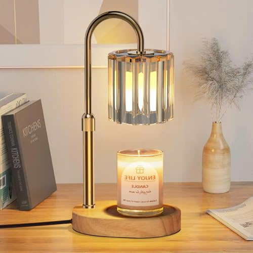 Loowoko Candle Warmer Lamp with 2 Bulbs, Timer and Dimmer, Adjustable Height, Birthday Gifts for Women Mom, Wax Melt Warmer for Scented Jar Candles