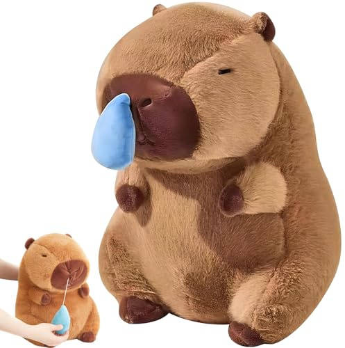 TiGog Capybara - Peluche de Capibara con nariz retráctil, varios tamaños, supersuave y esponjoso, perfecto para abrazar, regalo para adultos y niños, 40 cm