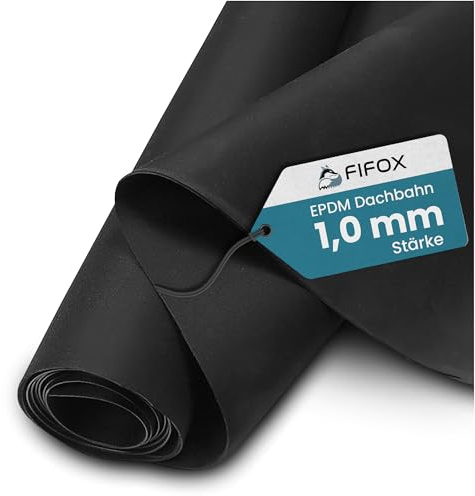 FIFOX Film de toit EPDM durable pour abris de voiture et abris de jardin - Épaisseur : 1 mm - 3,05 m x 4,5 m - Film EPDM noir pour étanchéité de toit - Film de toit imperméable
