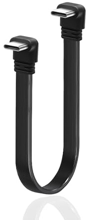 JSADZKJ Cavo di ricarica da USB-C a USB-C ad angolo retto, cavo piatto flessibile da 90 gradi, tipo C a tipo C, 66 W, cavo di ricarica rapida da USB C a maschio, corto, per telefoni cellulari, tablet
