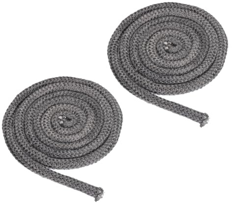 PATIKIL Stove Rope 16mm x 2.5 Meters, 2Pcs Graphite Fiberglass Round High-Temperature Resistance Seal Rope Replacement Gasket for Stoves Fireplace Door, Black