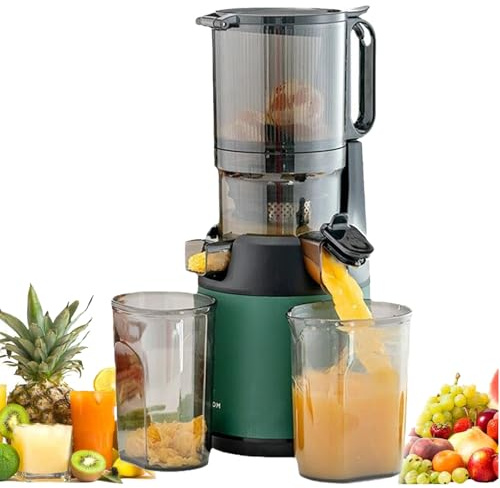 Extractor de jugo de masticación lenta, exprimidor portátil con separación de orujo, exprimidor de prensa en frío de 300 W para frutas y verduras, alto rendimiento de jugo, canal de alimentación de 13