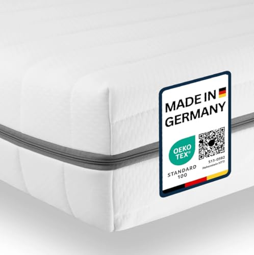 Sleepneo Matratze 90x200 - Ergonomische Kaltschaummatratze - 7-Zonen-Matratze H2 H3 - Oeko TEX Zertifiziert - Waschbarer Bezug - 2in1 Matratzen Härtegrad - atmungsaktiv - Höhe 15 cm