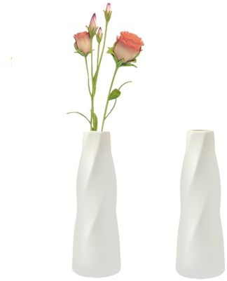 Small Plastic Vase For Flowers, 2 Pcs (21 x 7 x 4cm)