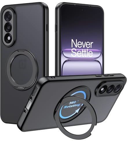 Suttkue case for OnePlus Nord 5 case with stand, Anti-Yellow,Translucent Matte Retro Shockproof Cell Phone Case (Matte Black)