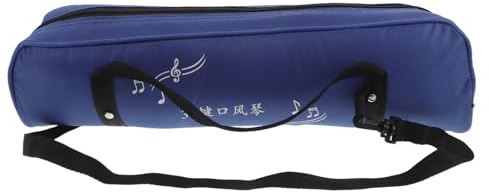 AKOOSY Melodica Tasche 32 Tasten Canvas Instrumententasche mit Polsterung für Mundharmonika Zubehör Aufbewahrung Tragbare Musikstudio Tasche für Anfänger und Bühnenauftritte Blau