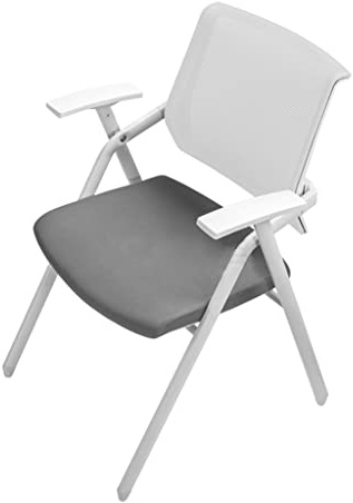 Hopfällbara träningsstolar stapelbara kontor gästplatser nät kontorsstolar platsbesparande grå mottagning sittplatser (B) storlek: 50 x 44 x 84 cm